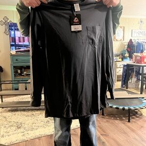 Men's Black Long Sleeve Tee with Pocket